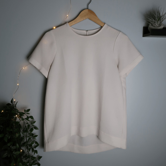 J. Crew Hi Lo Blush Pink Short Sleeve Blouse - Picture 2 of 8